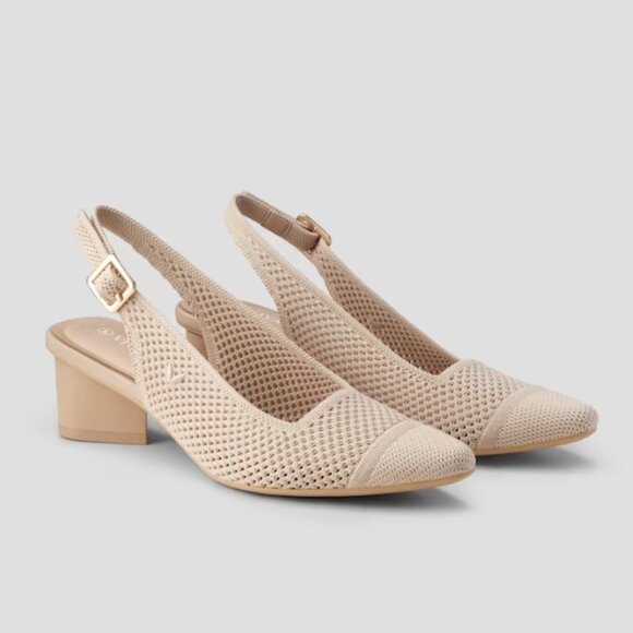 Vivaia Leah 2.0 Pointed-Toe Slingback Sandals Heels Almond - Picture 1 of 14
